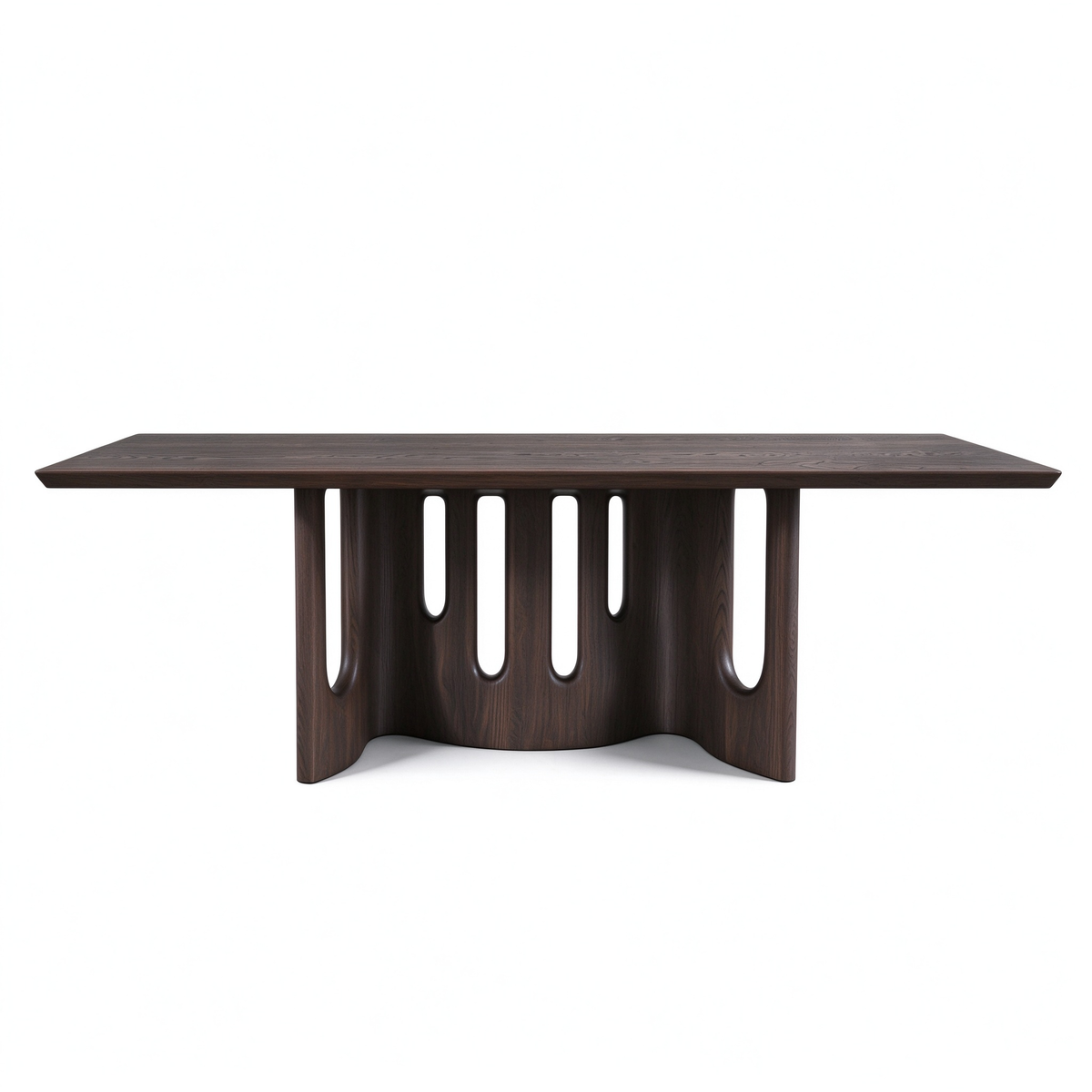  solid pine dining table with distressed finish front view