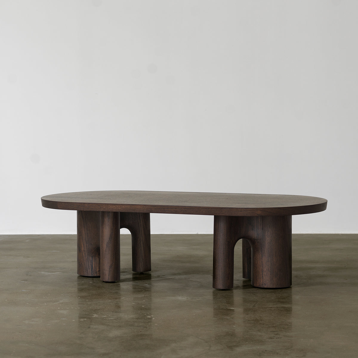 Vintage Distressed Wood Coffee Table - Rectangular Low Table with Solid Timber Legs