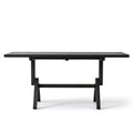Denim Black Solid Wood Dining Table - Modern Rectangular Table with Solid Timber Legs
