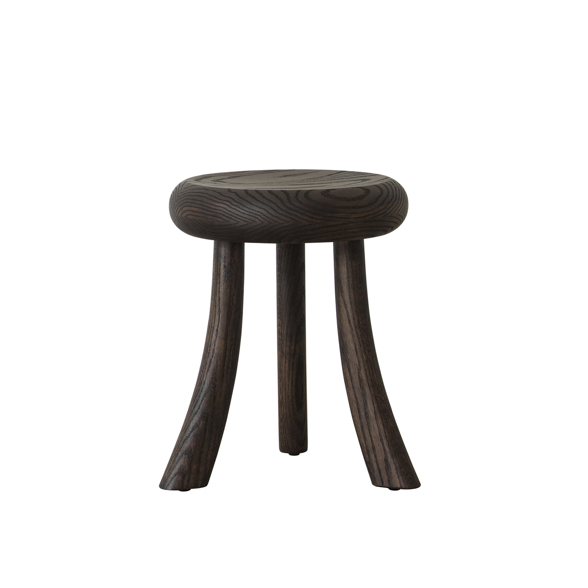 Solid Red Oak 3-Leg Round Side Table and Accent Stool with Distressed Finish