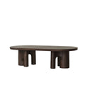 Vintage Distressed Wood Coffee Table - Rectangular Low Table with Solid Timber Legs