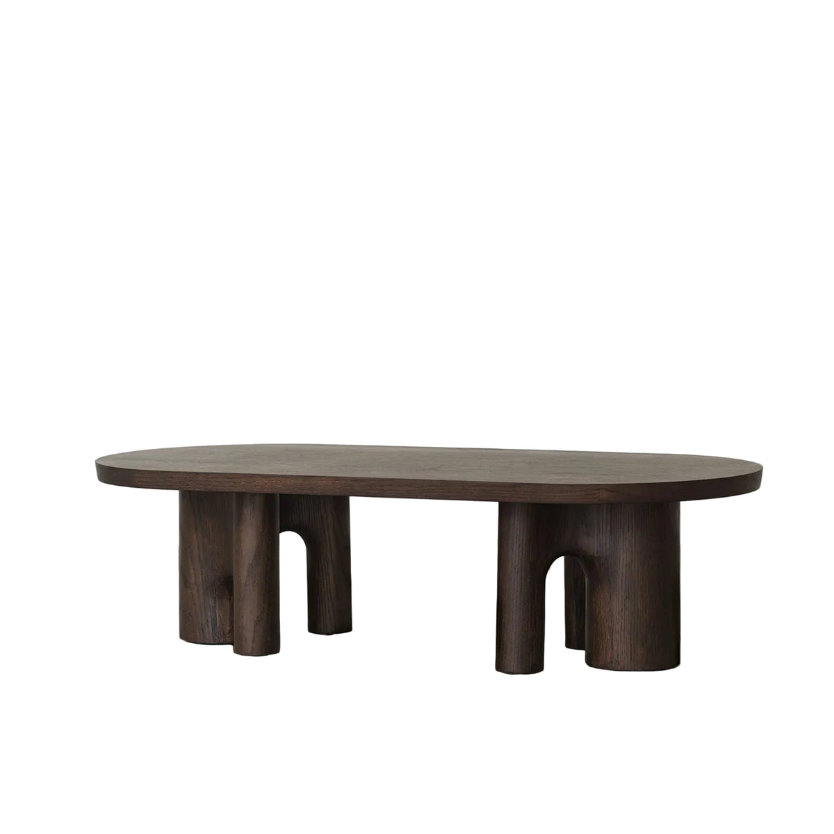 Vintage Distressed Wood Coffee Table - Rectangular Low Table with Solid Timber Legs