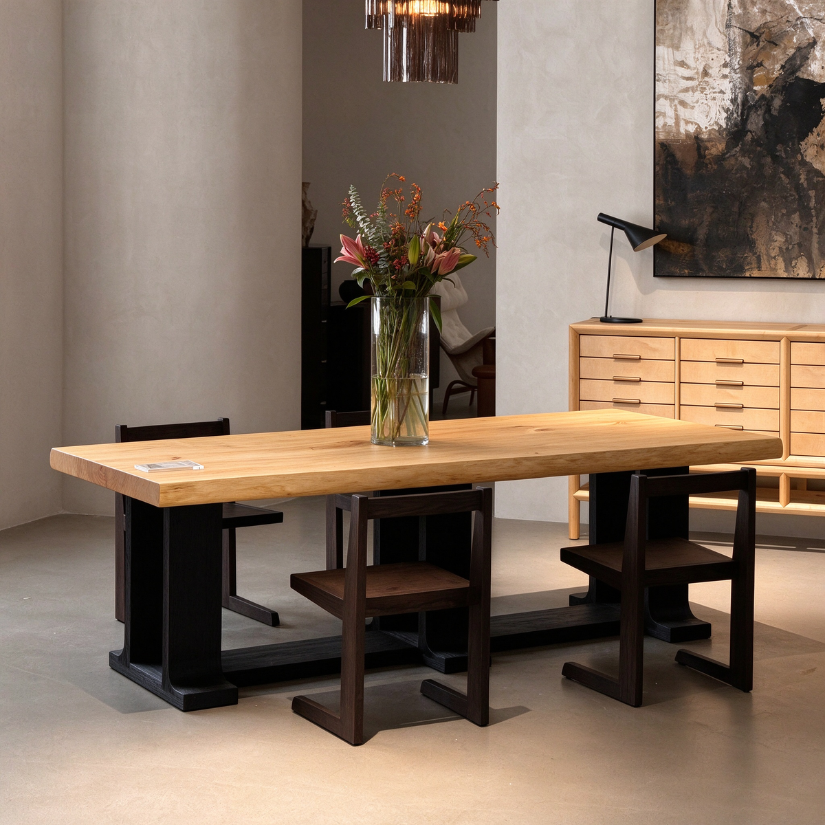  Close-up texture of handcrafted distressed solid pine tabletop showcasing natural wood grain