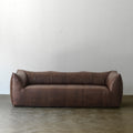 Croissant vintage oil-waxed cowhide leather sofa front view