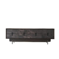 Guixie Low Media Cabinet with Drawer Storage — Dark Wood Tone