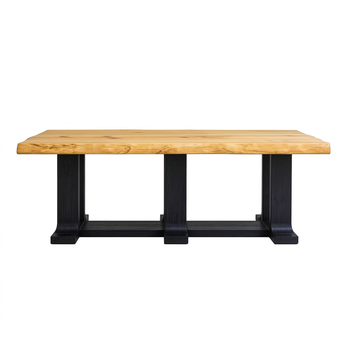 Vintage Natural Solid Pine Dining Table - One-of-a-Kind Handcrafted Organic Wood Table