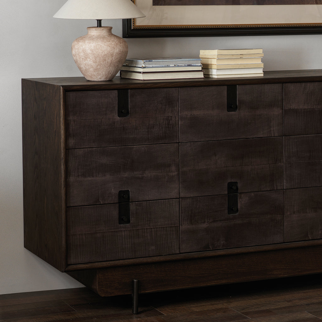 Vintage 12-drawer storage cabinet front view