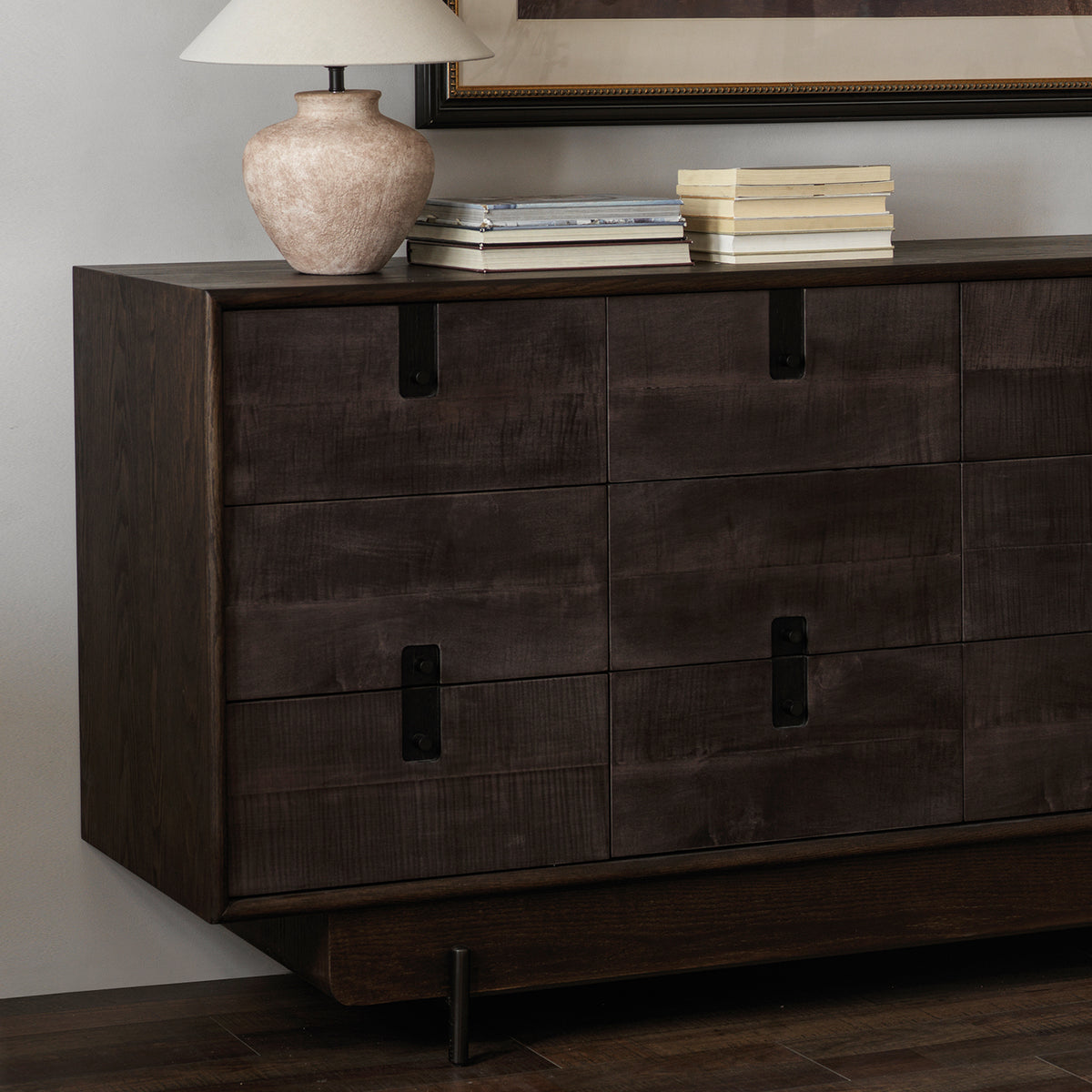Vintage 12-drawer storage cabinet front view