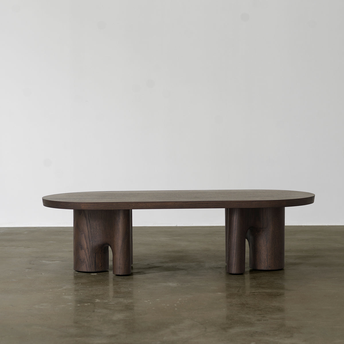 Vintage Distressed Wood Coffee Table - Rectangular Low Table with Solid Timber Legs