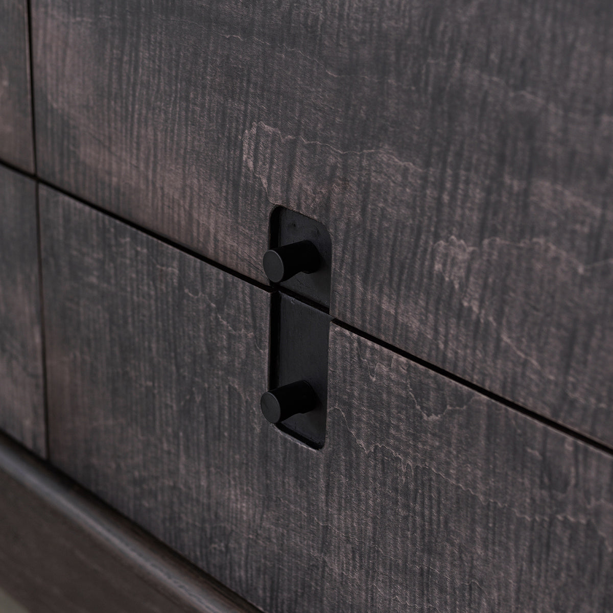 Guixie Low Media Cabinet with Drawer Storage — Dark Wood Tone