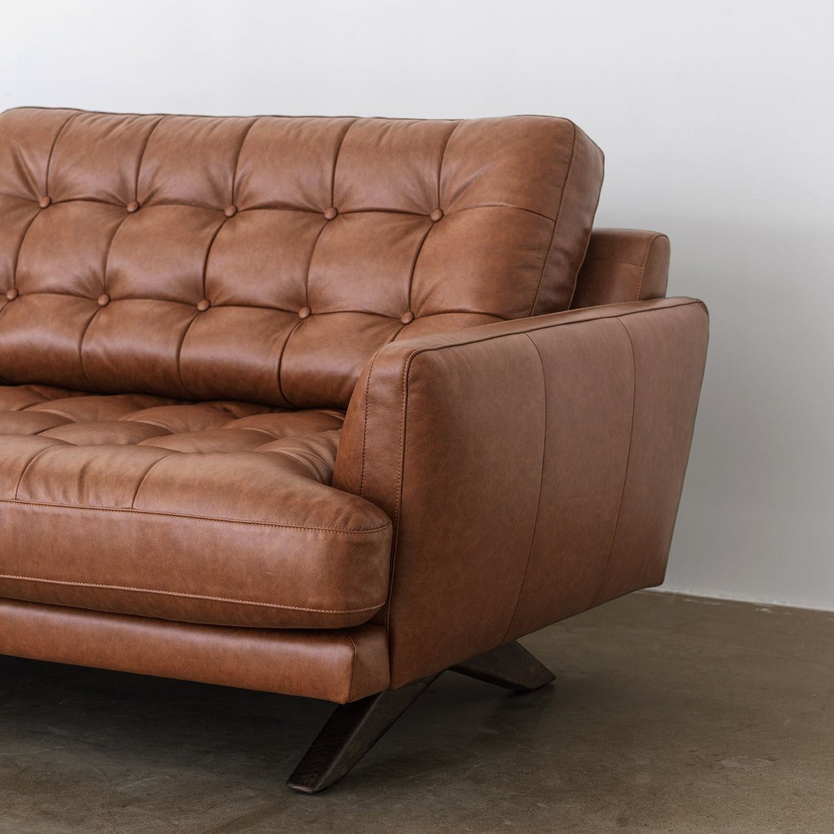 Top-Grain Leather Sofa with Down & Foam Seat Cushions | Customizable