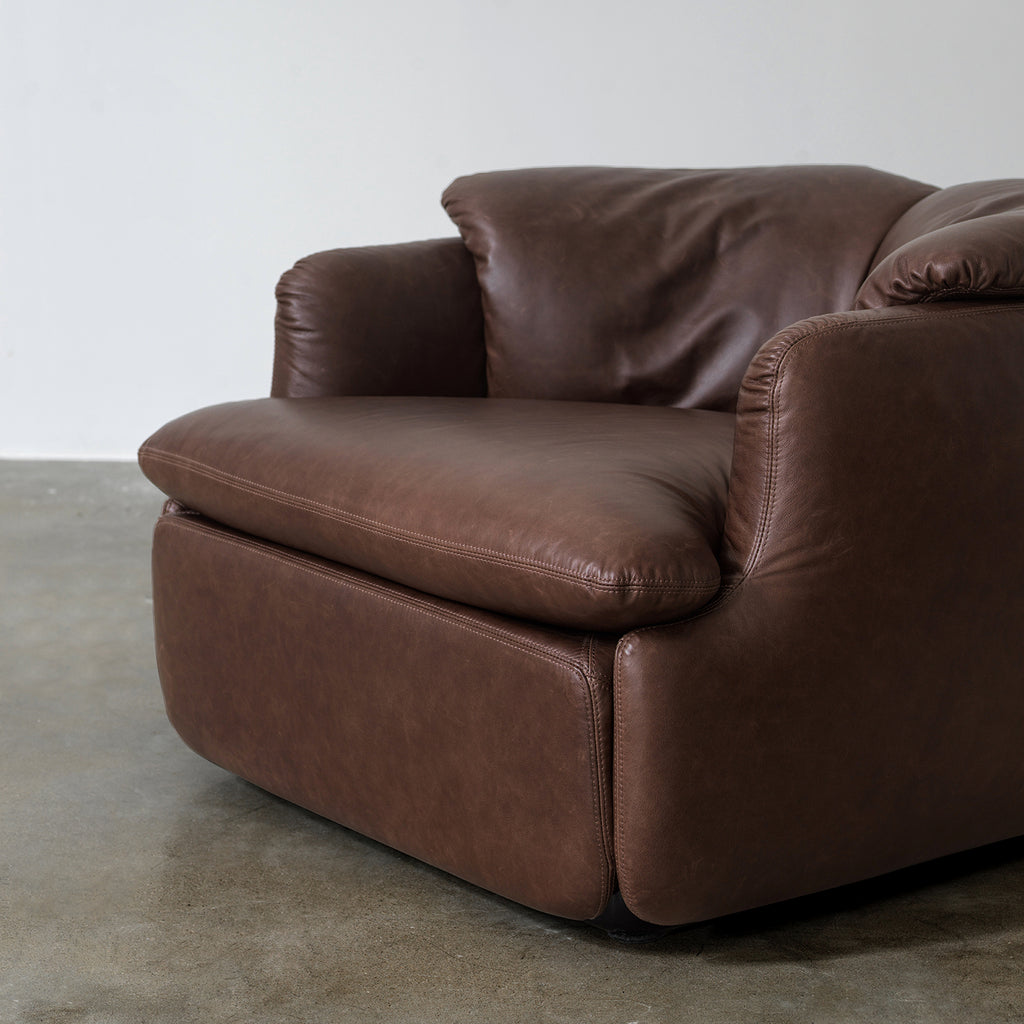 Jimi Low-Profile Lounge Armchair — Dark Brown