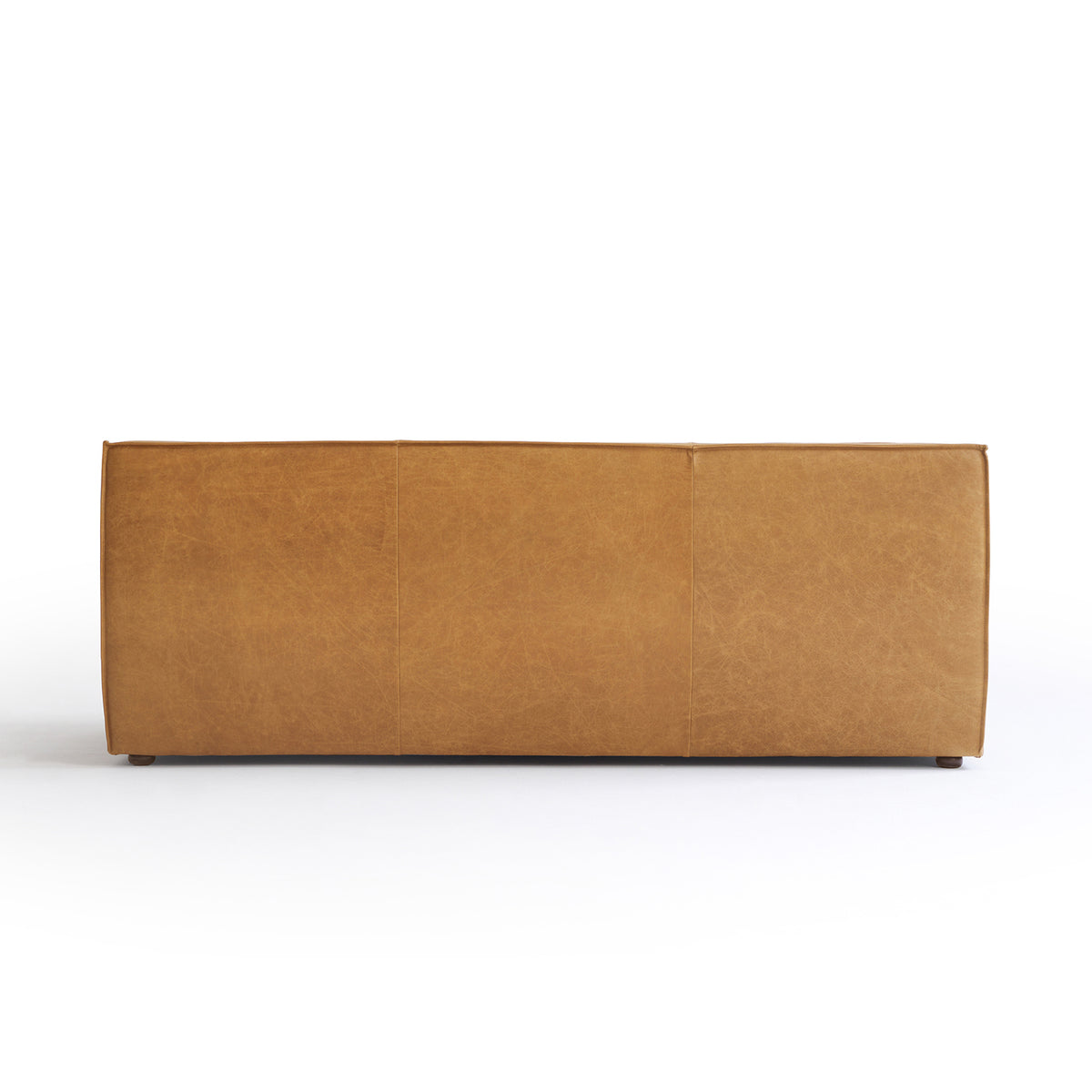 Armless Sofa with Grid-Tufted Back — Golden Brown