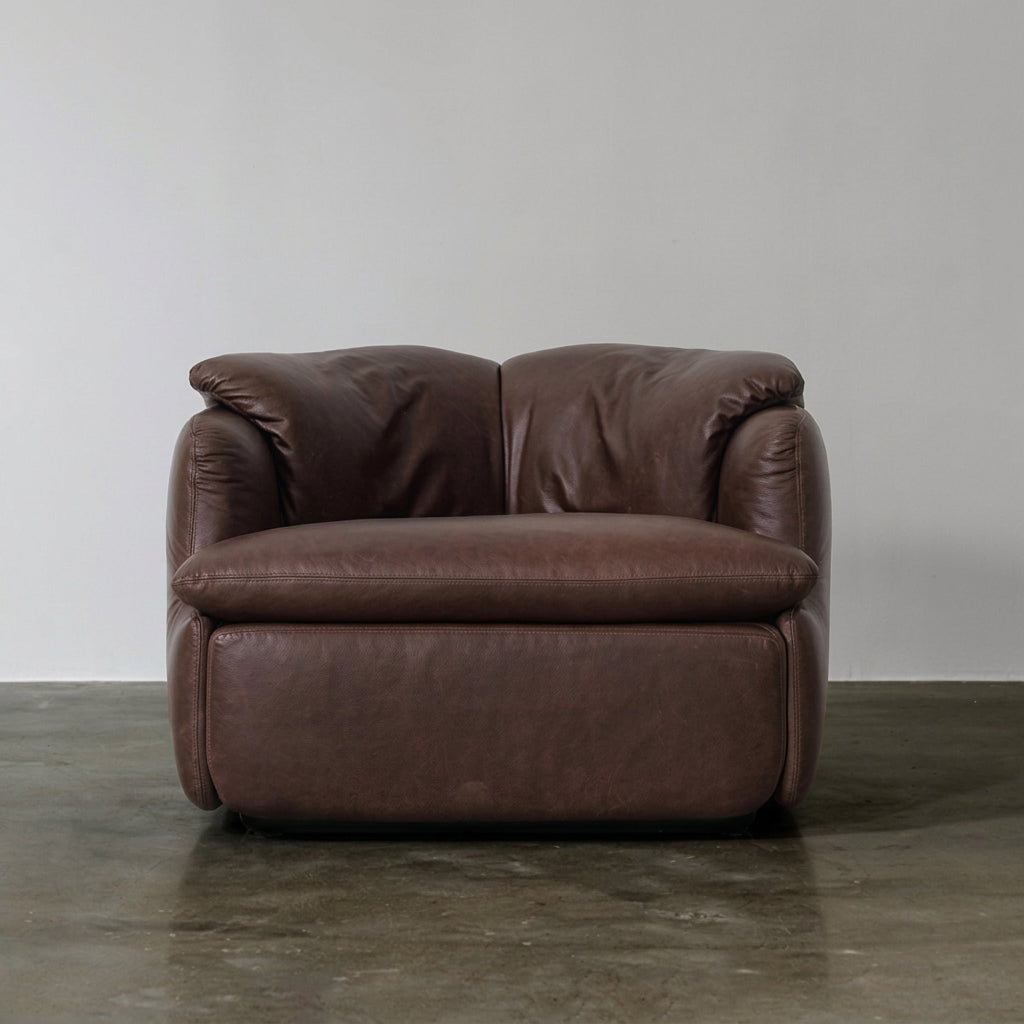 Jimi Low-Profile Lounge Armchair — Dark Brown