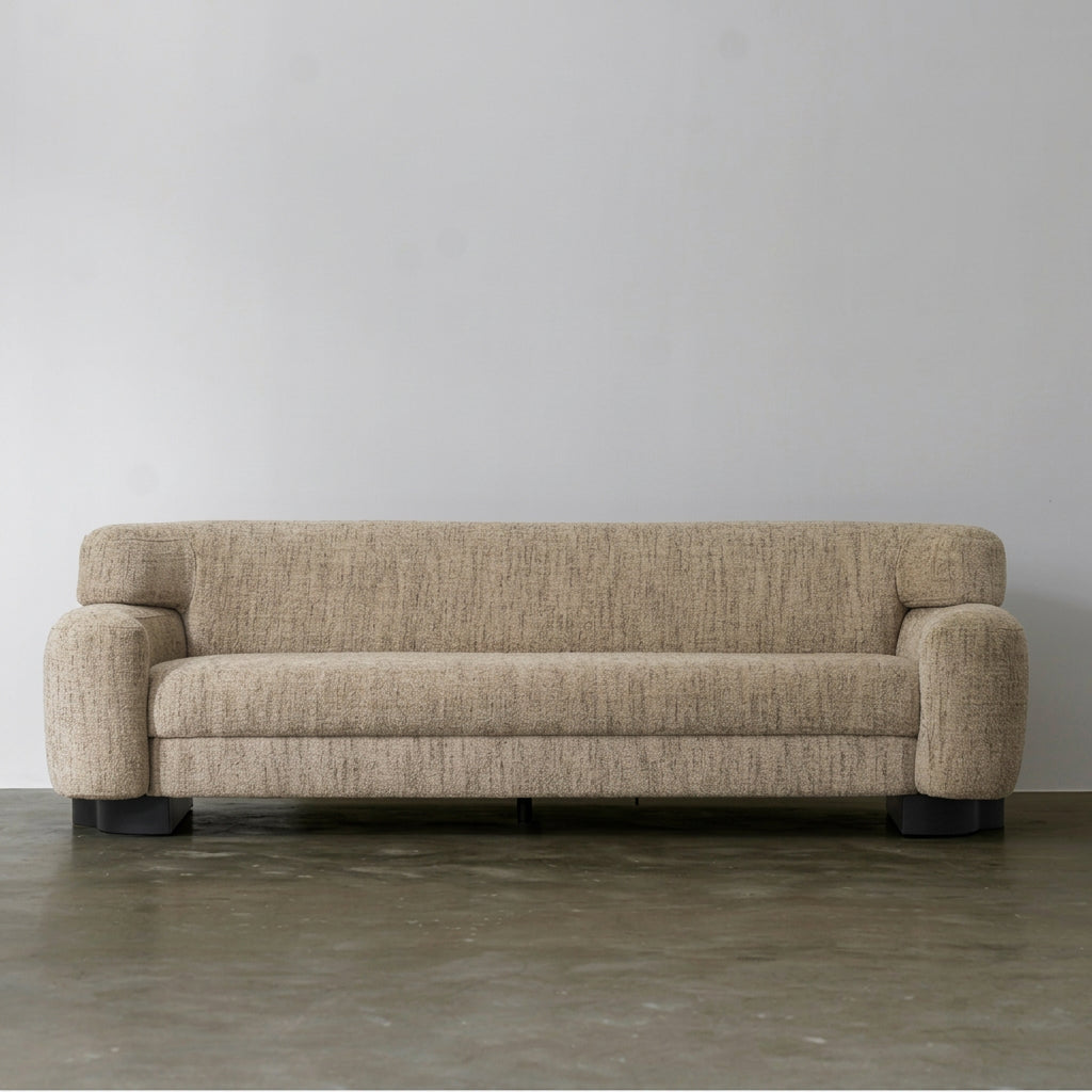1050 Textured Sofa with Rounded Arms — Warm Beige