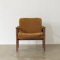 Kaiwuli Vintage Wood Lounge Chair in Caramel Brown