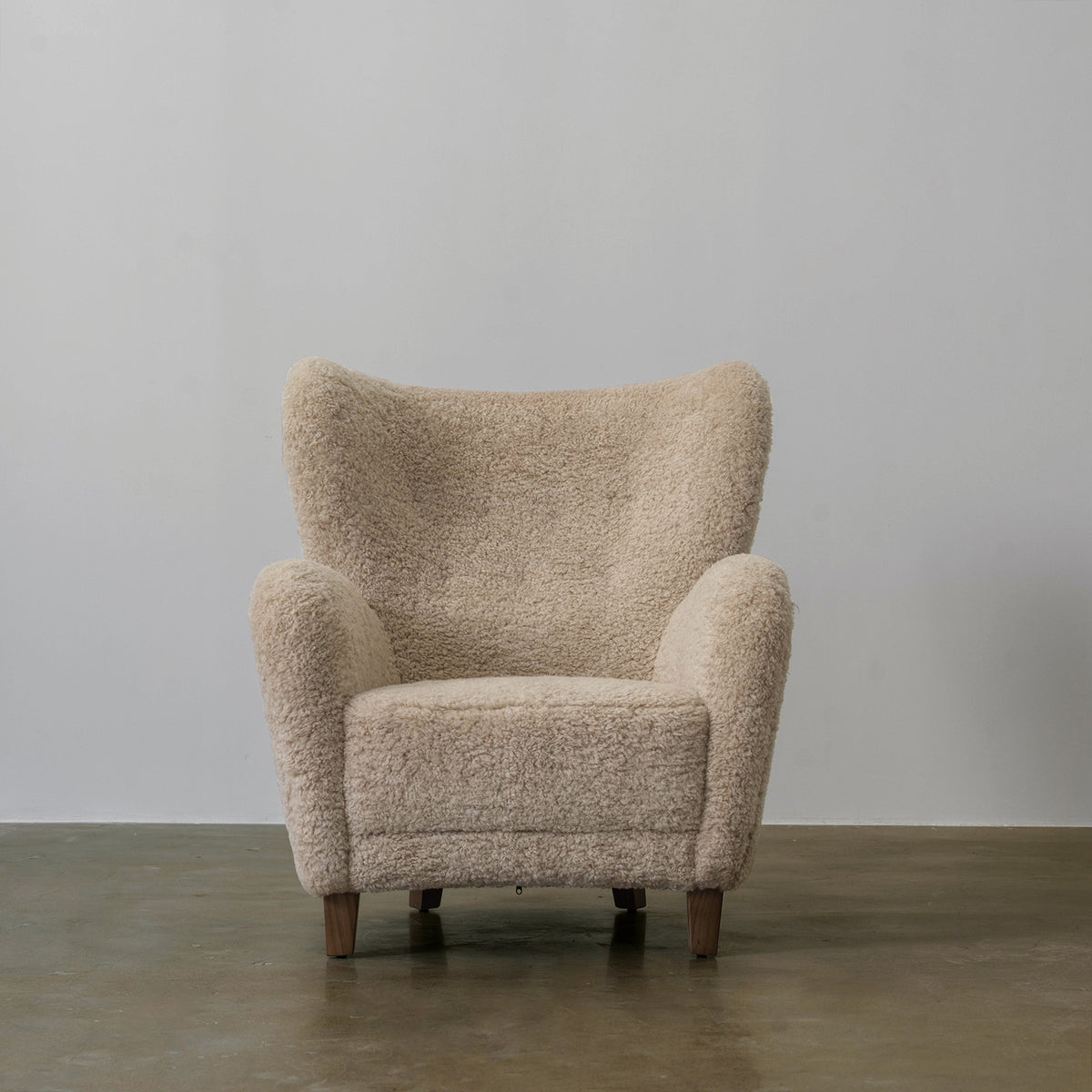Youran High-Back Textured Lounge Chair — Beige