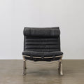 Ali Channel-Padded Lounge Chair with Bolster Headrest — Black