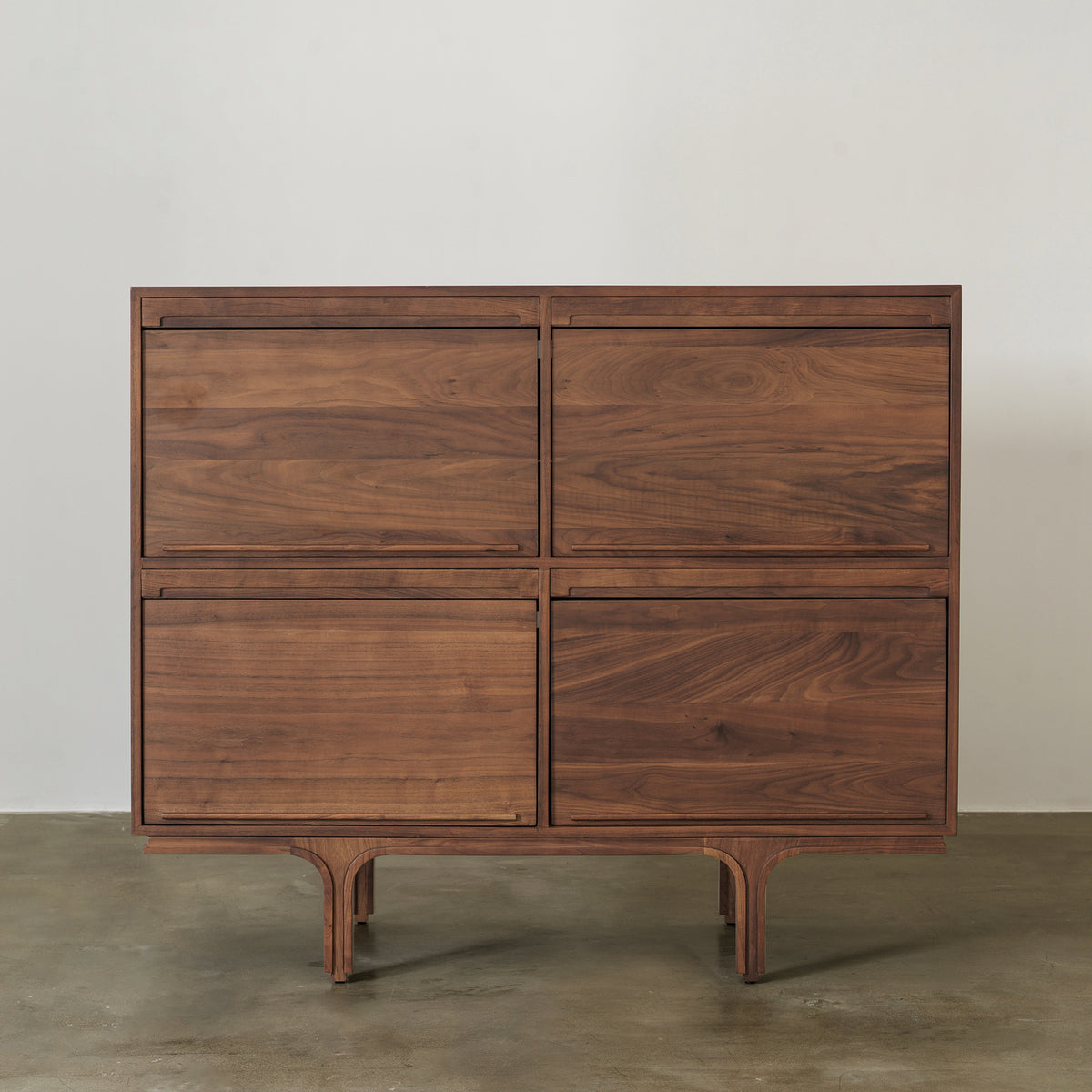 Black Walnut Sideboard with Drawers & Drop-Down Doors