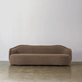Pia Curved Sofa with Textured Upholstery — Warm Brown