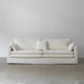 1019 Classic Skirted Sofa with Layered Cushions — Ivory