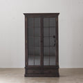 Suge Vintage Glass-Door Cabinet | Solid Red Oak Frame | Kaiwuli